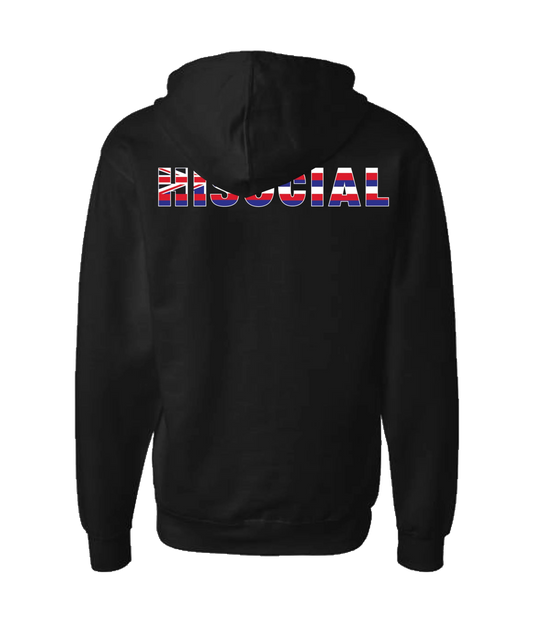 HiSocial - Logo 2 - Black Zip Up Hoodie