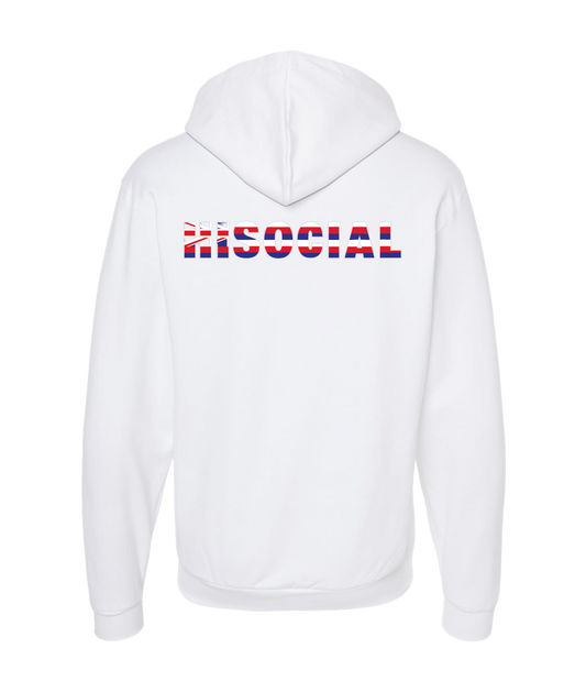 HiSocial - Logo 2 - White Zip Up Hoodie