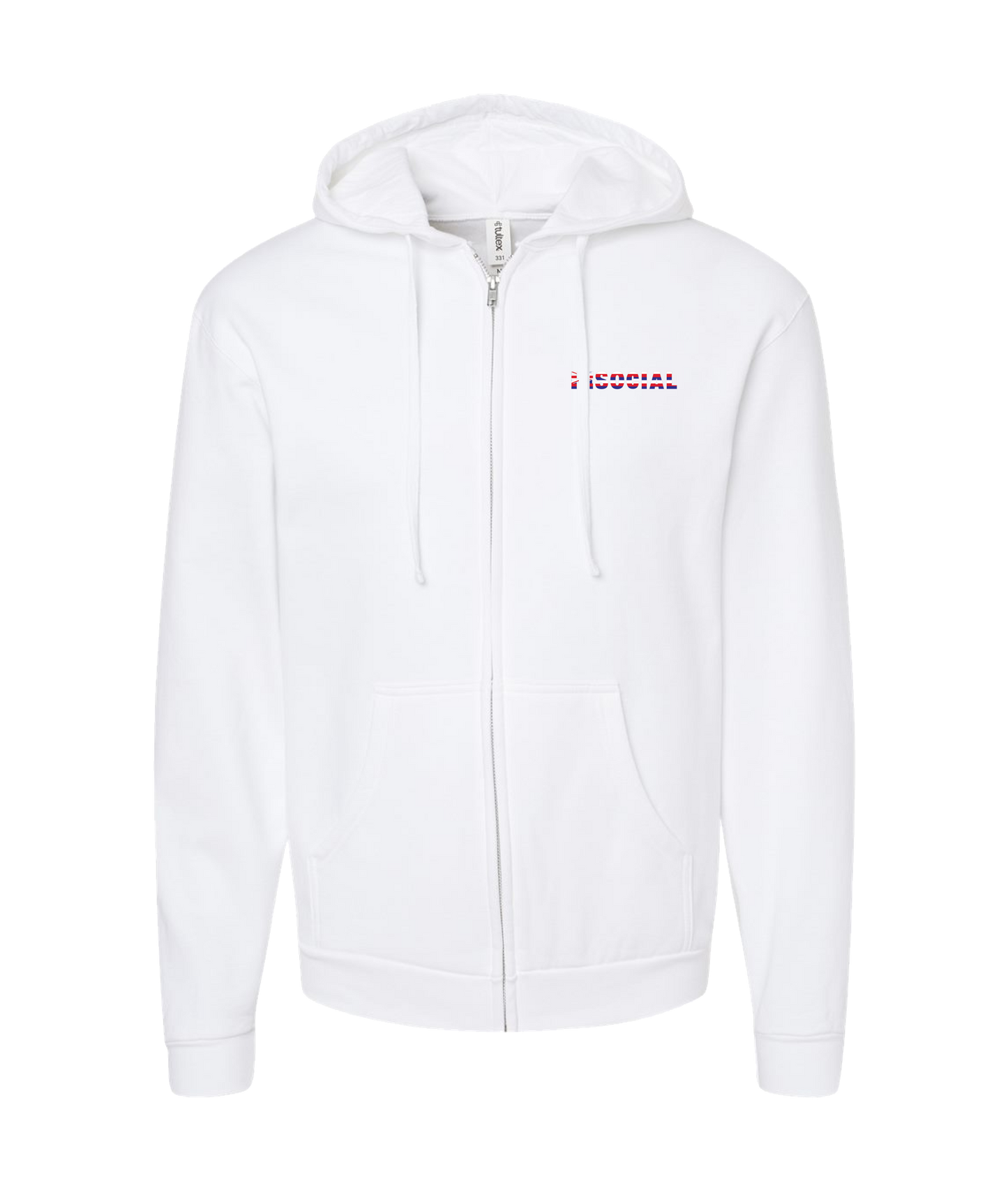 HiSocial - Logo 2 - White Zip Up Hoodie