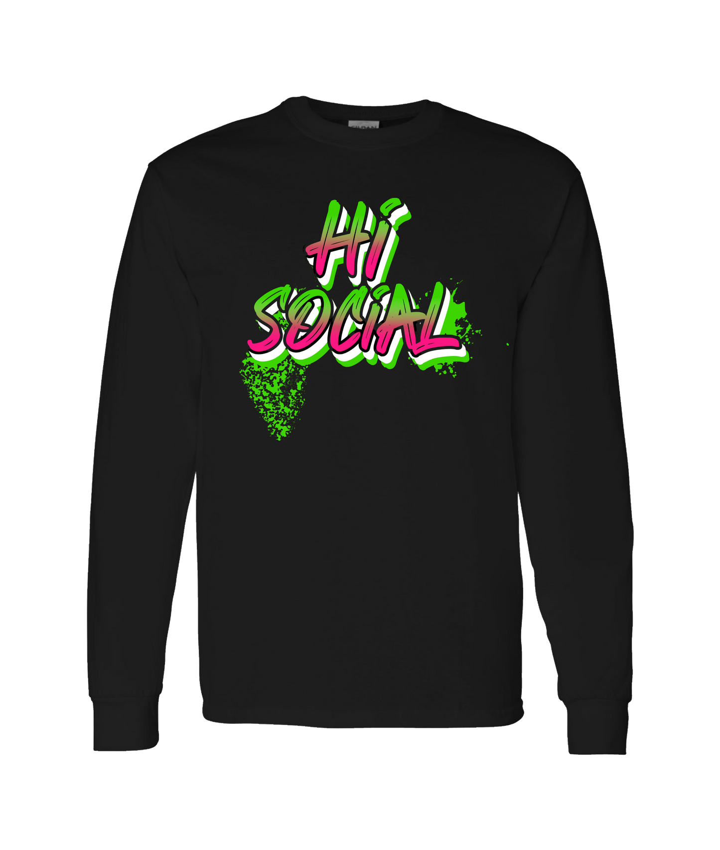 HiSocial - Logo - Black Long Sleeve T