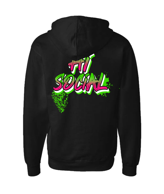 HiSocial - Logo - Black Zip Up Hoodie