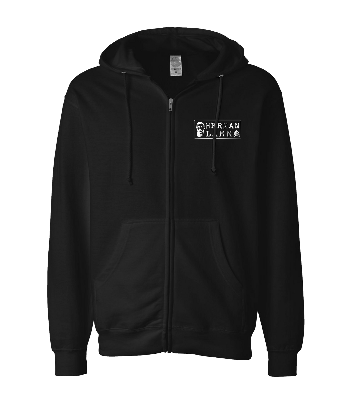 Herman Lamm - Logo - Black Zip Up Hoodie