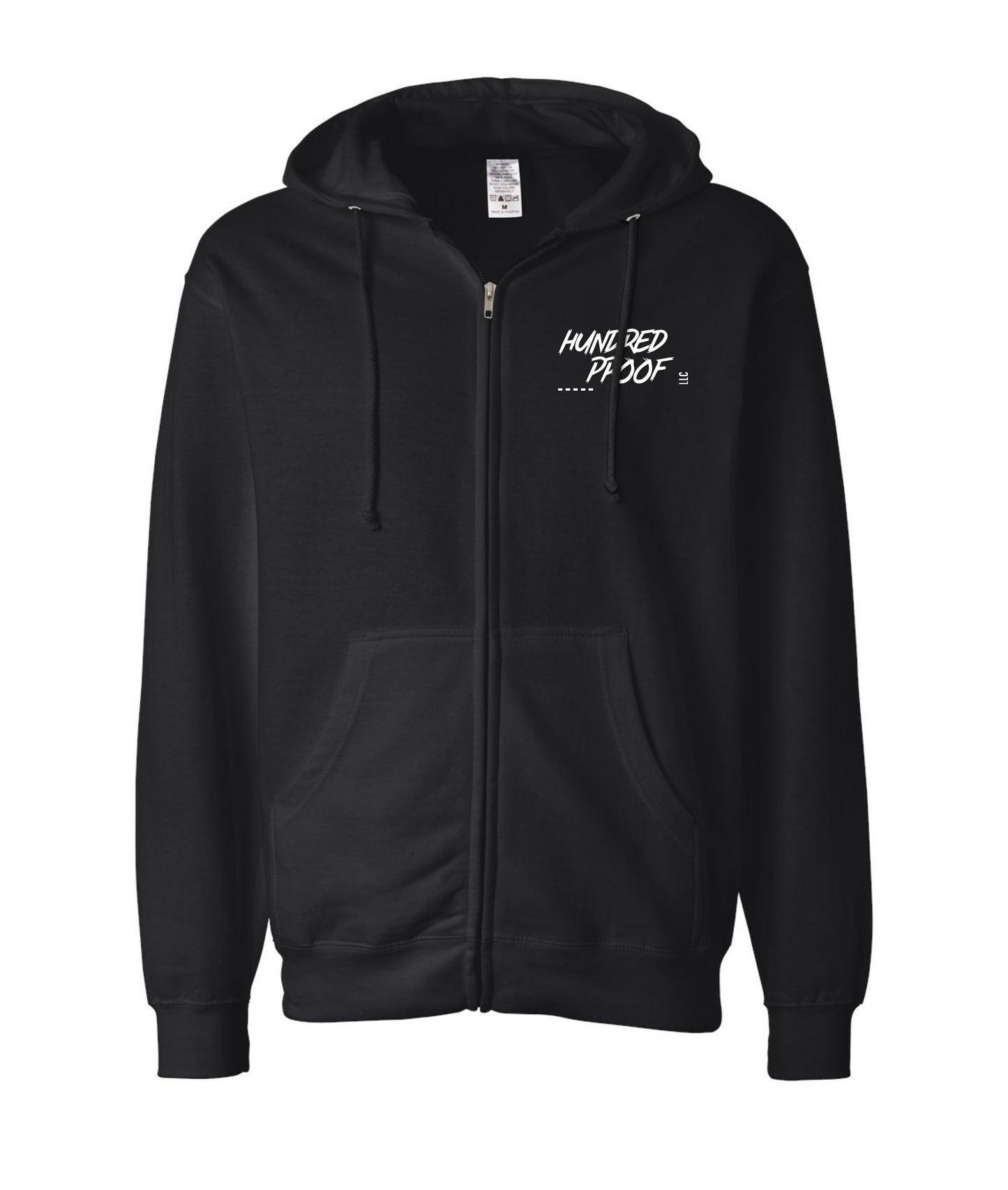 Hundred Proof - Logo - Black Zip Hoodie