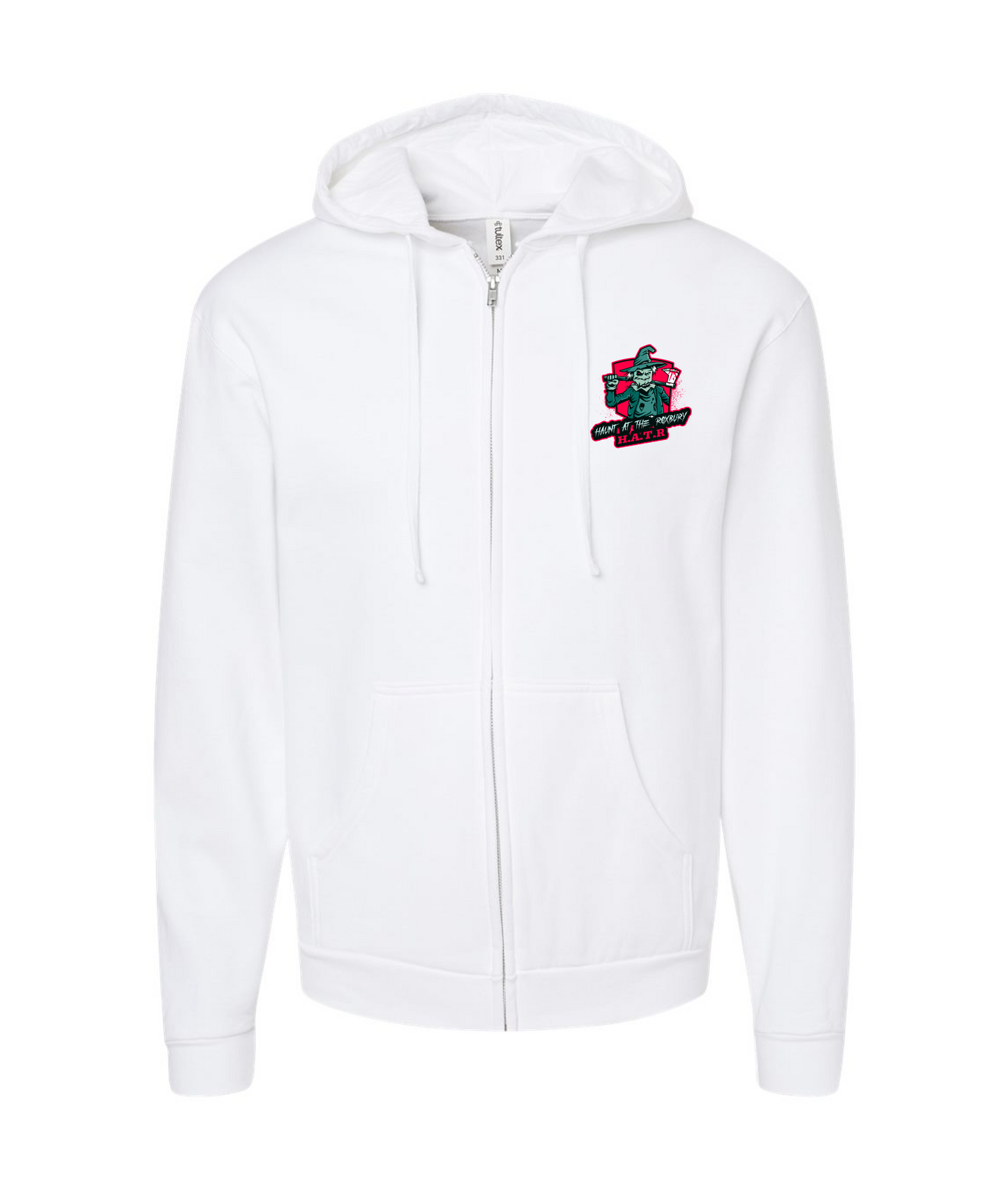 HAUNT AT THE ROXBURY - MOON - White Zip Up Hoodie