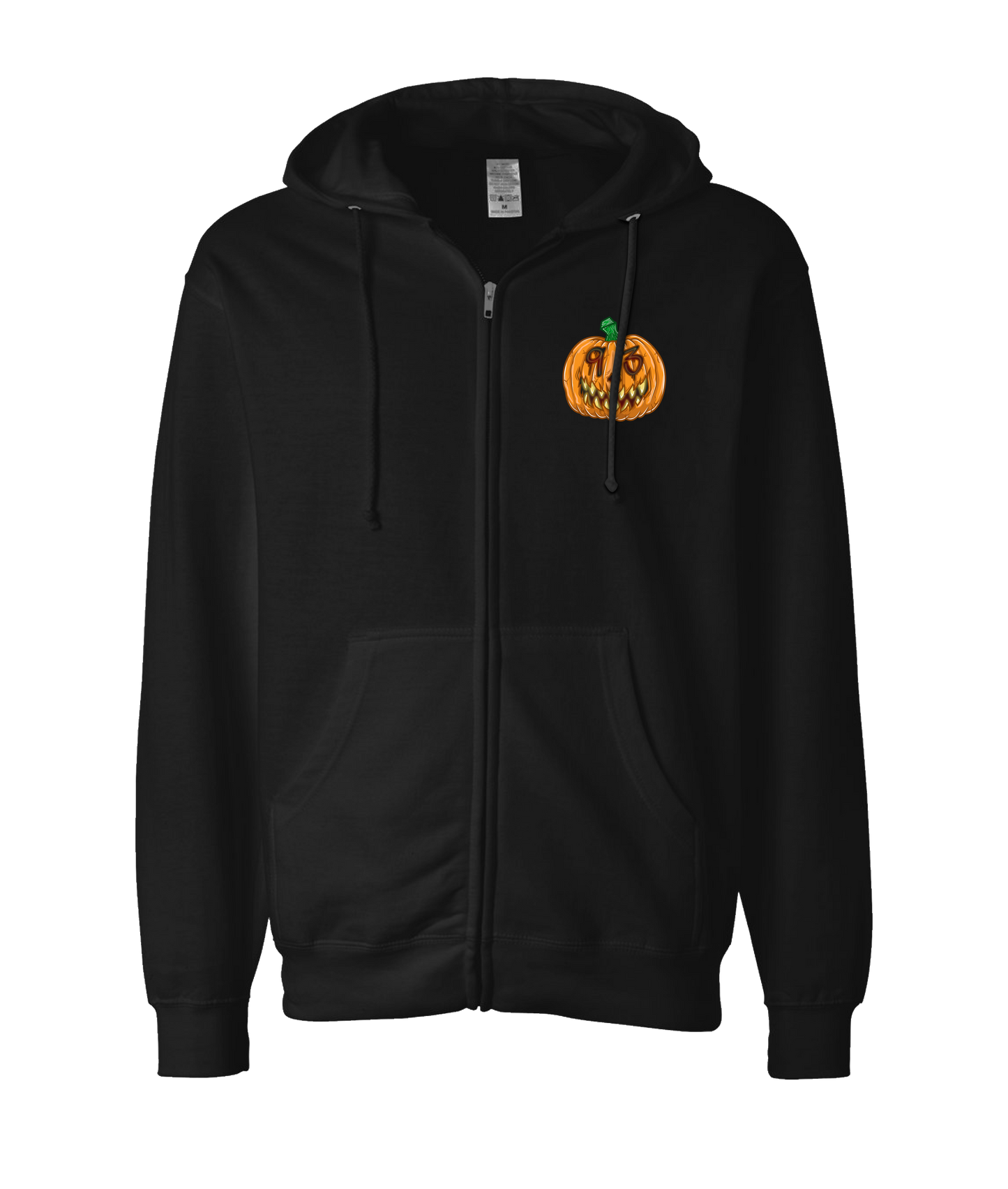 Hvlloween - Evil Pumpkin 93 - Black Zip Up Hoodie