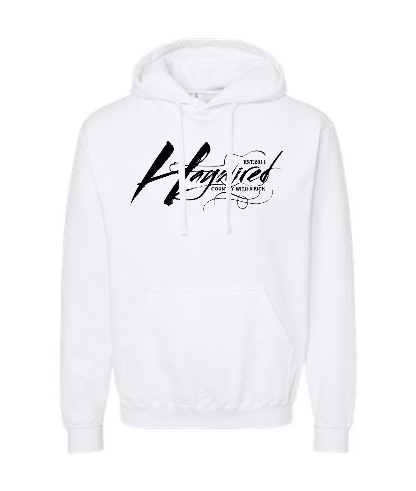 Haywired - Country With a Kick Logo - White Hoodie