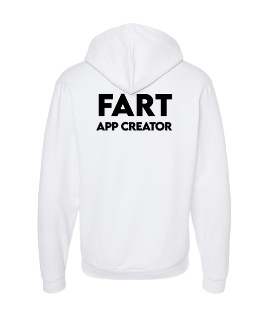 iFart - APP CREATOR - White Zip Up Hoodie