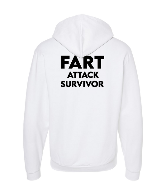 V-IFARTOP - ATTACK SURVIVOR - White Zip Up Hoodie
