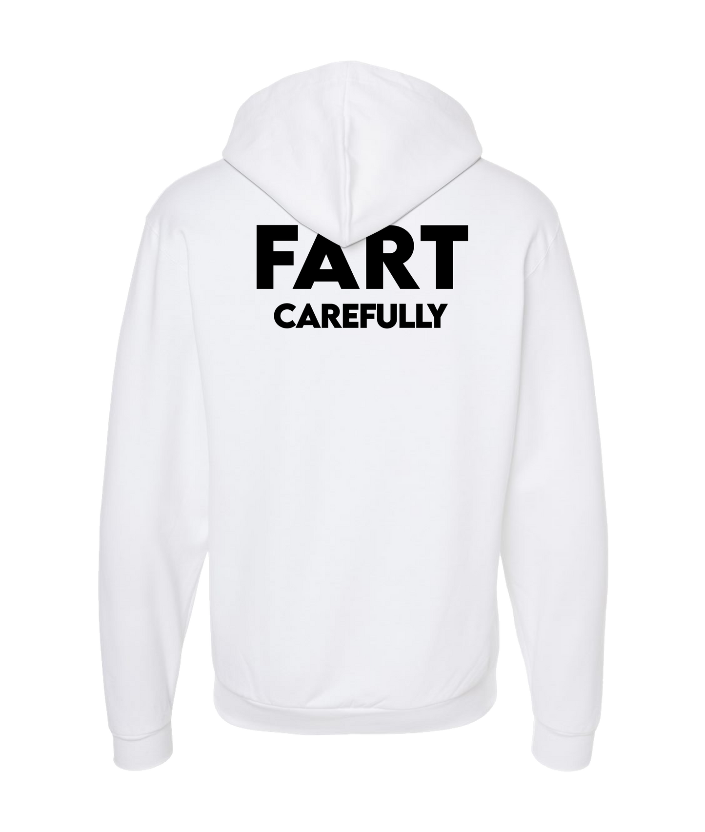 iFart - CAREFULLY - White Zip Up Hoodie