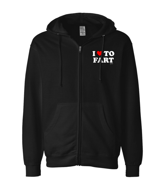 iFart - I <3 TO FART - Black Zip Up Hoodie