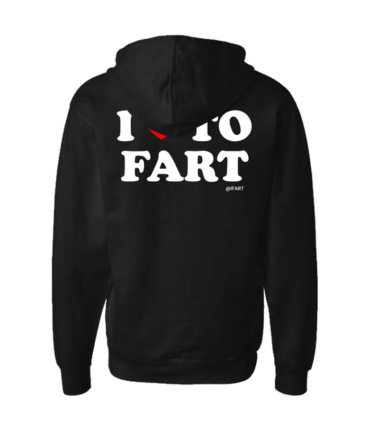 iFart - I <3 TO FART - Black Zip Up Hoodie