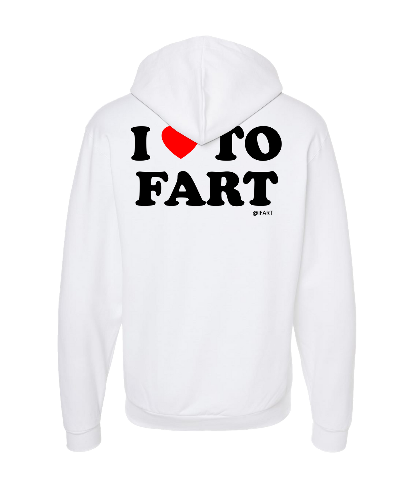iFart - I <3 TO FART - White Zip Up Hoodie