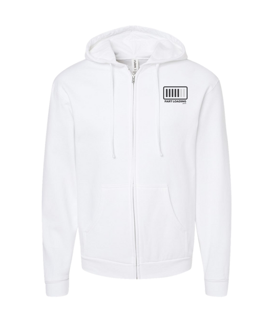 iFart - FART LOADING - White Zip Up Hoodie