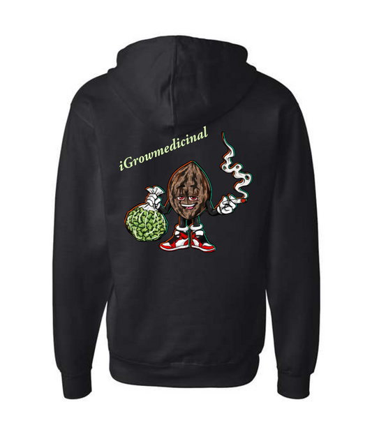 V-IGMMTOP - iGrowMedicinal2 - Black Zip Up Hoodie