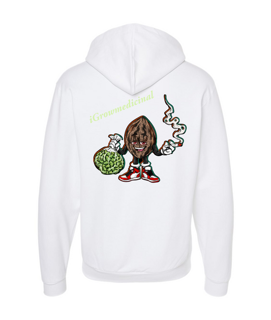 V-IGMMTOP - iGrowMedicinal2 - White Zip Up Hoodie