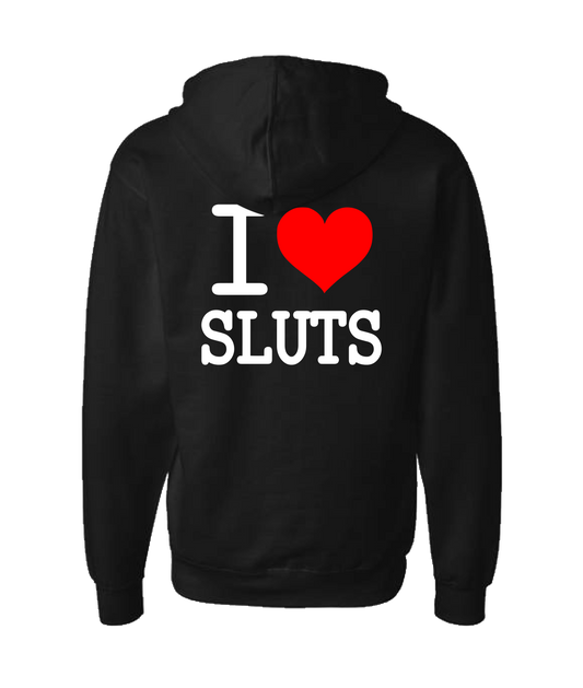 iheartgrafix - I Heart Sluts - Black Zip Up Hoodie
