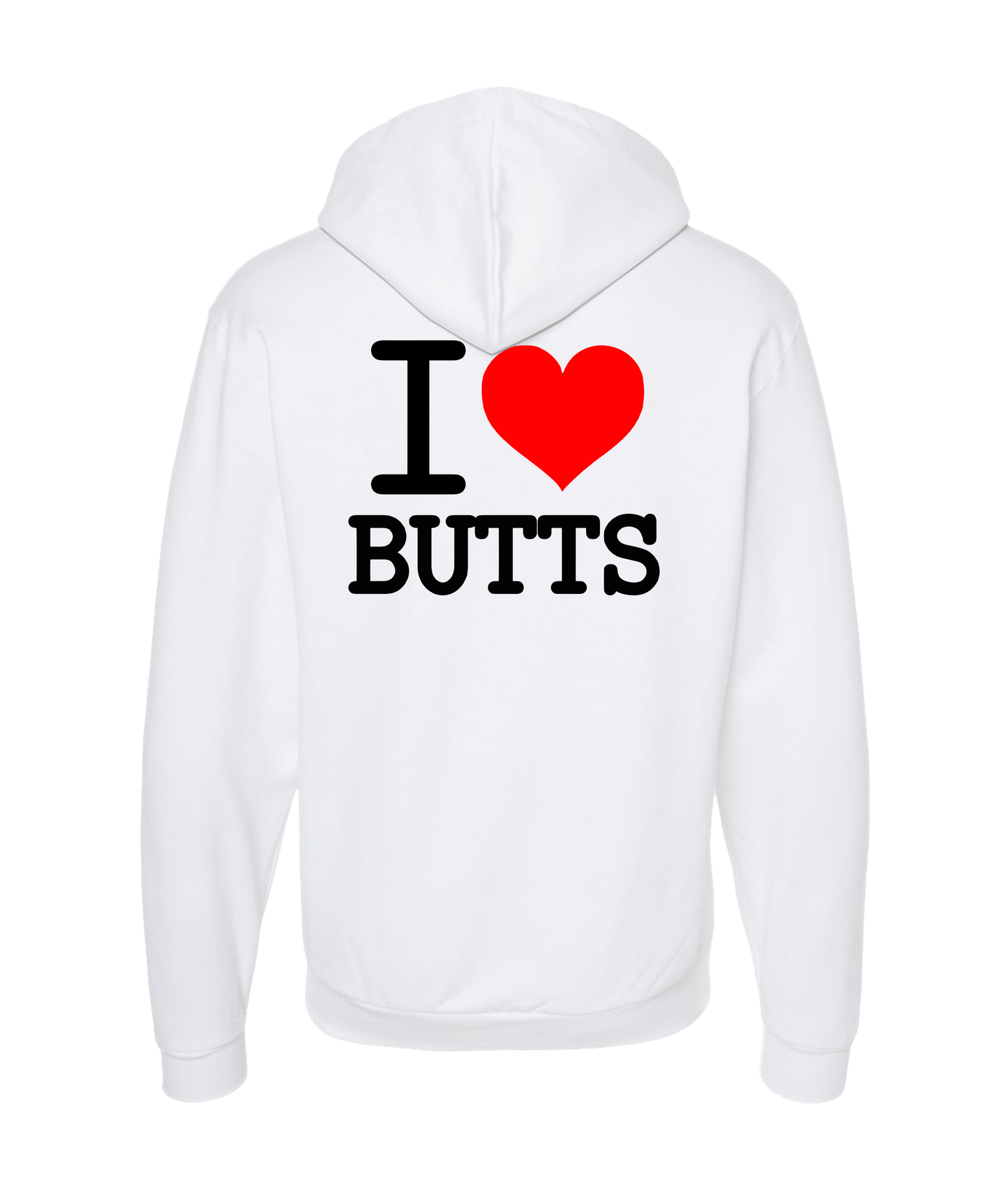 iheartgrafix - I Heart Butts - White Zip Up Hoodie