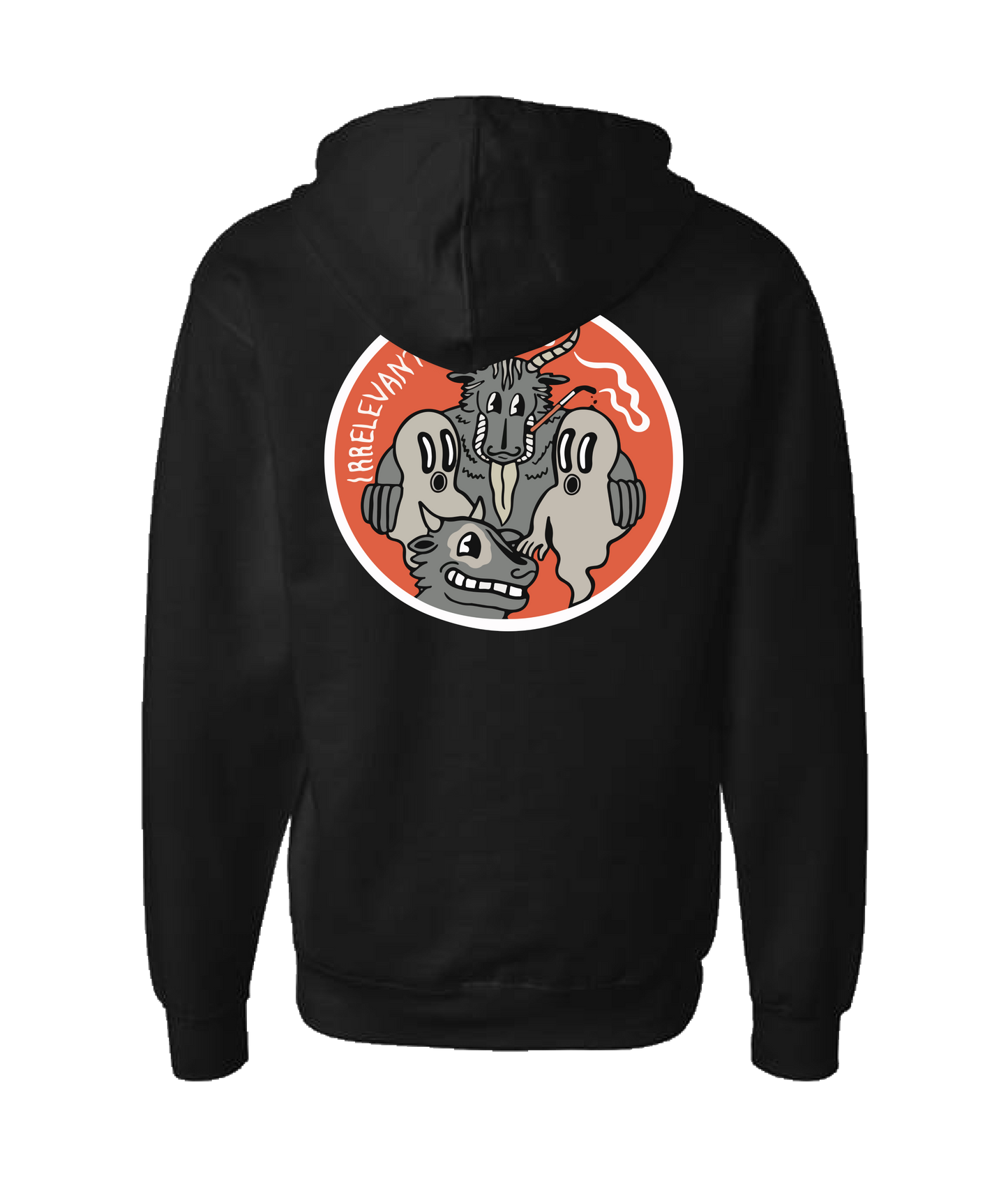 Irrelevant Souls - LOGO 2 - Black Zip Up Hoodie