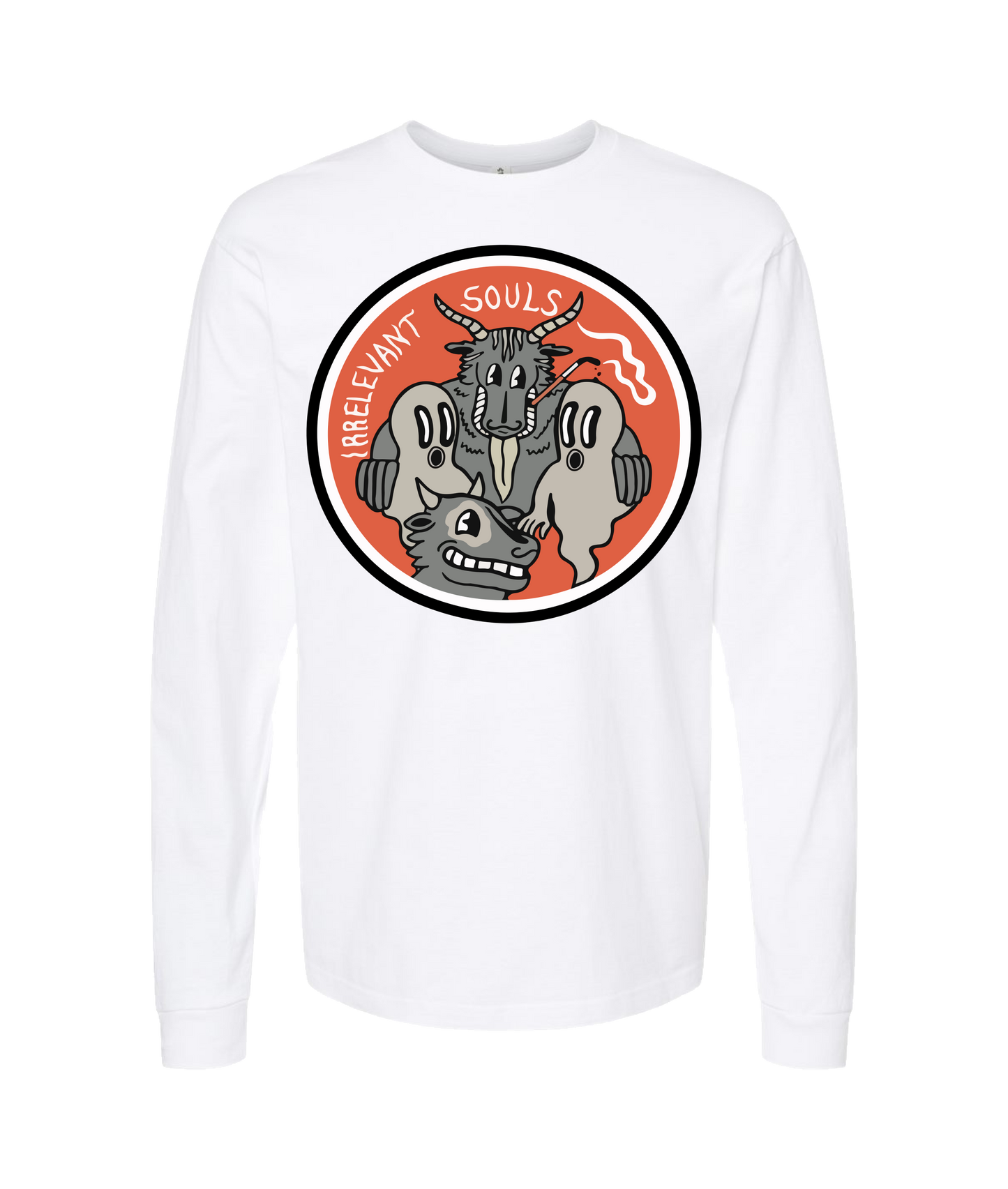 Irrelevant Souls - LOGO 2 - White Long Sleeve T
