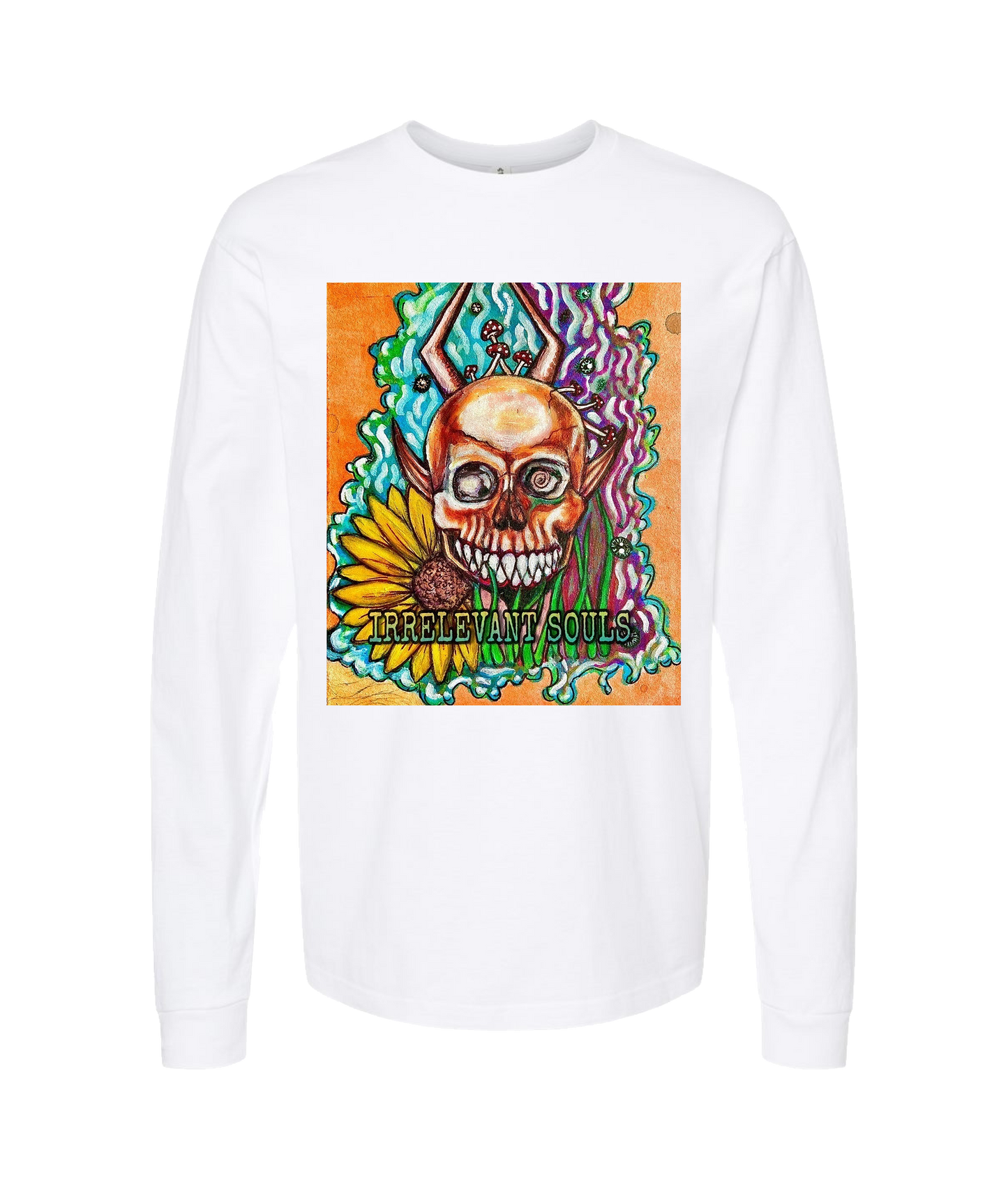 Irrelevant Souls - LOGO 3 - White Long Sleeve T