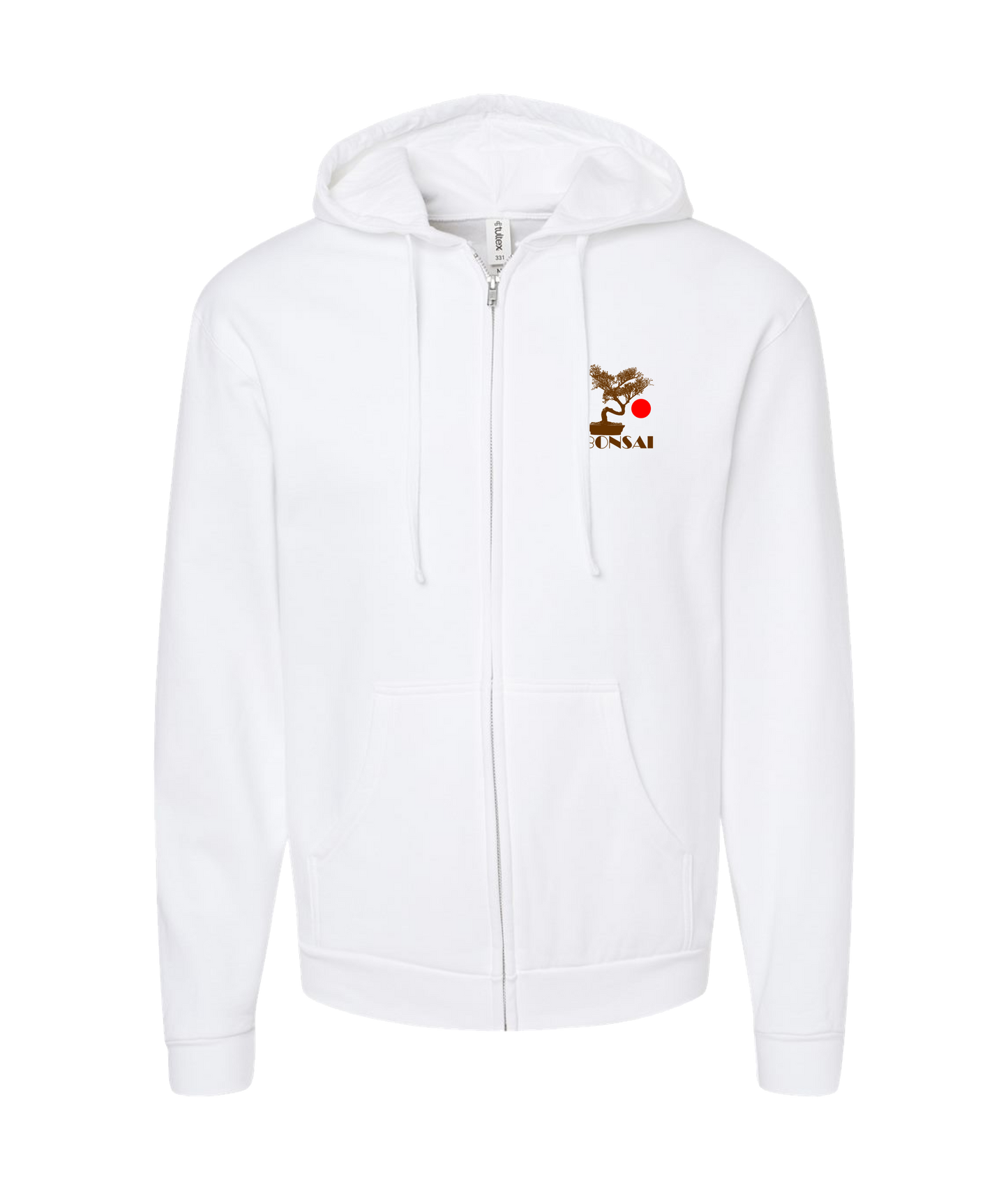 IMPACTEES STREETWEAR - Bonsai Tree - White Zip Up Hoodie