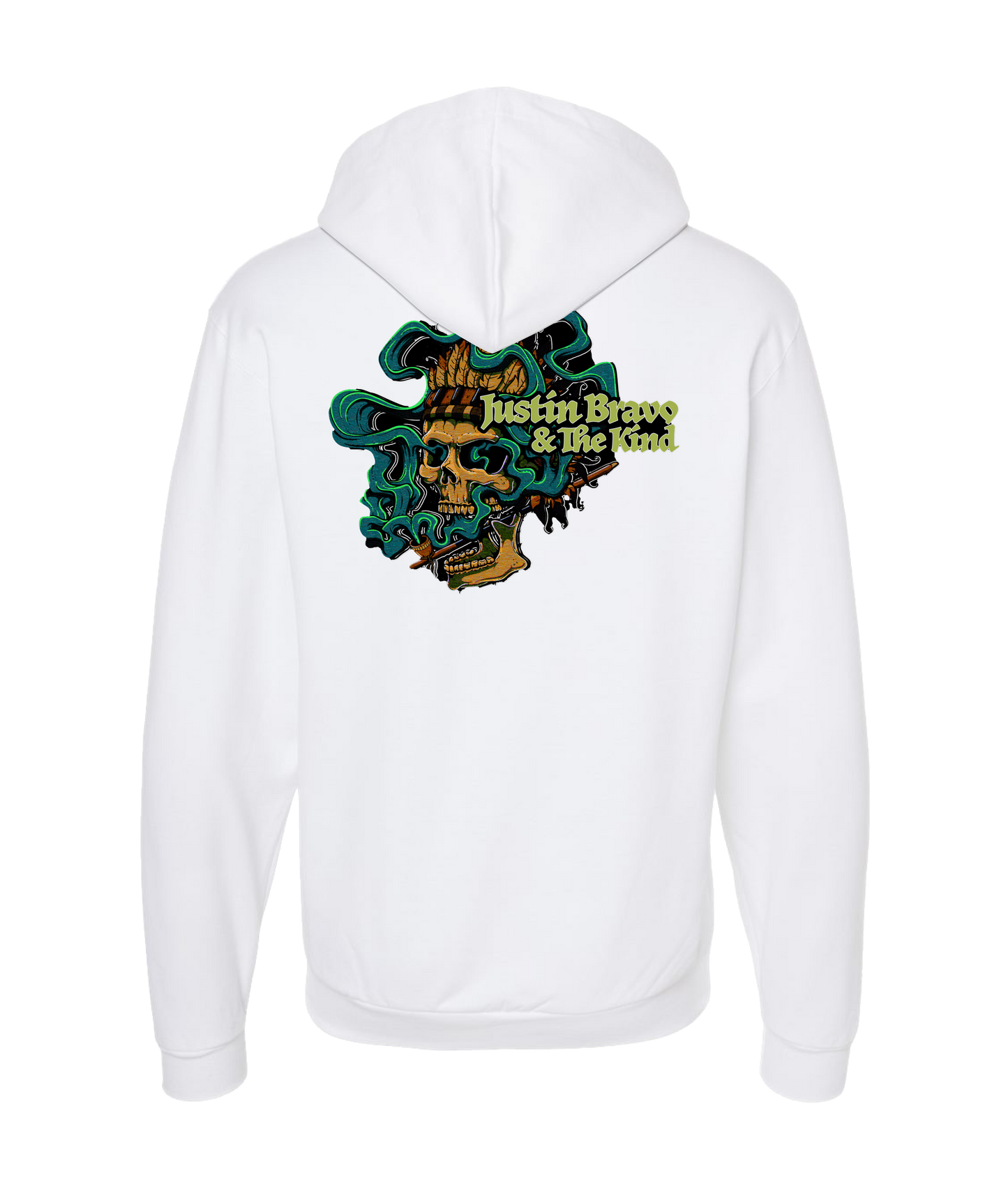 Justin Bravo & The Kind - Smoking Skull - Black Zip Up Hoodie