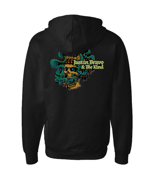 Justin Bravo & The Kind - Smoking Skull - White Zip Up Hoodie