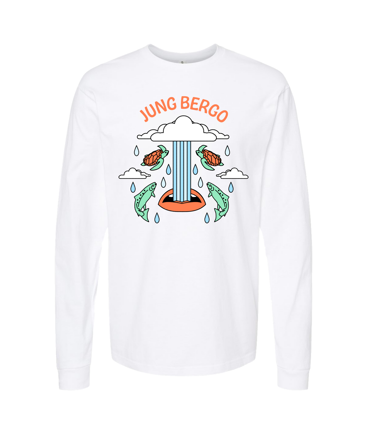 Jung Bergo - Swallowing A Raincloud - White Long Sleeve T