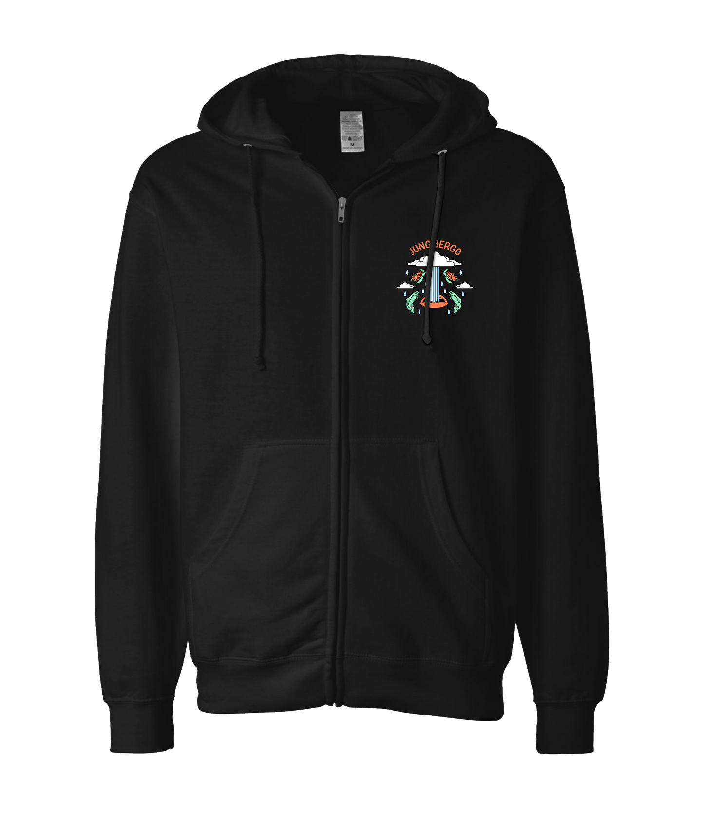 Jung Bergo - Swallowing A Raincloud - Black Zip Up Hoodie