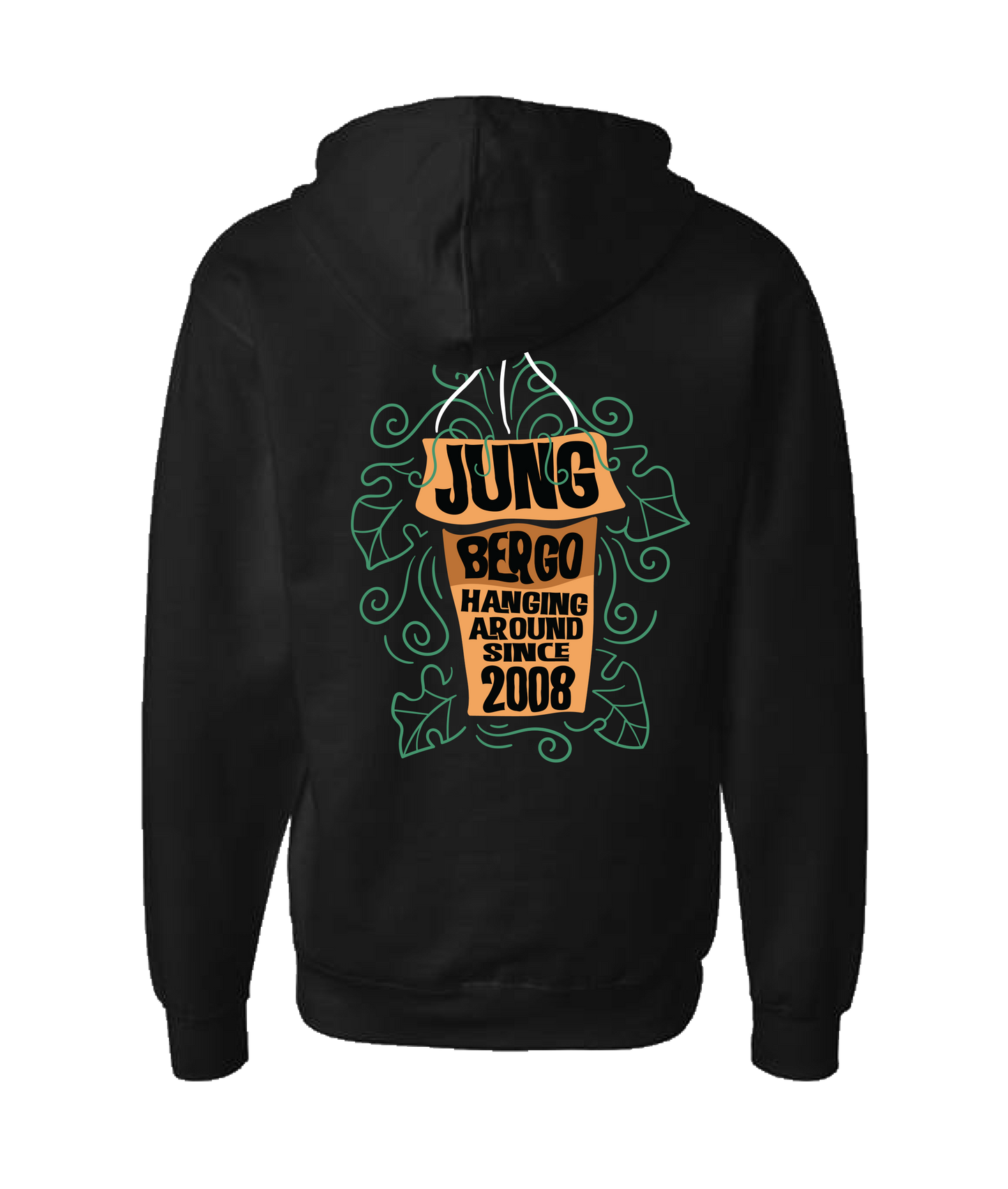 Jung Bergo - Hanging Around Since 2008 - Black Zip Up Hoodie