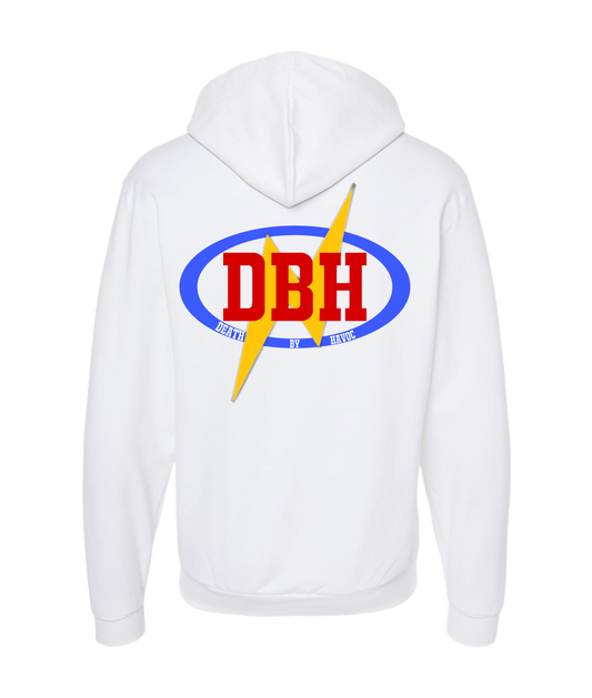 JB Havoc Merch Store - JB HAVOC FMW TRIBUTE LOGO - White Zip Up Hoodie