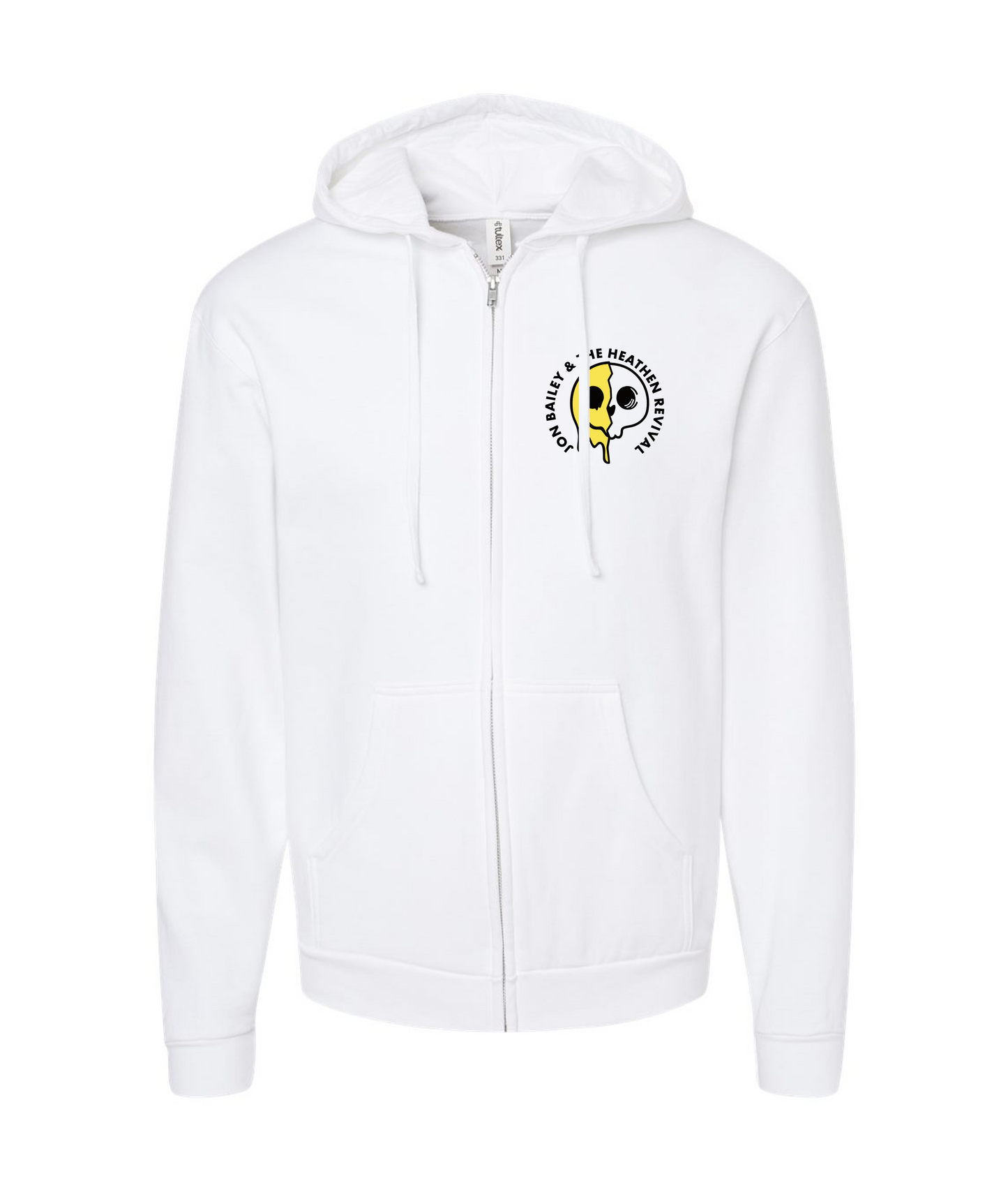 Jon Bailey & The Heathen Revival - Melting Smile - White Zip Hoodie