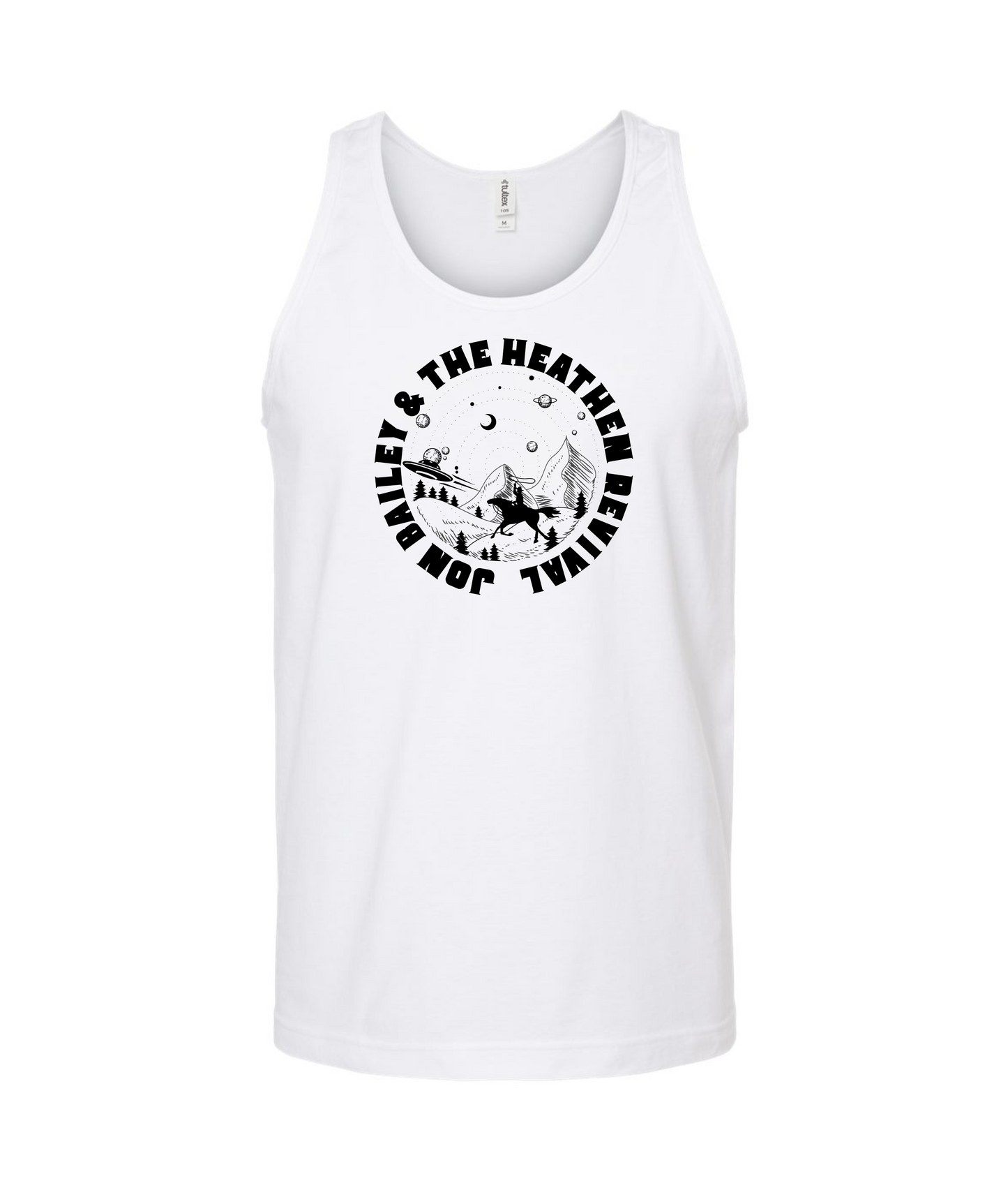 Jon Bailey & The Heathen Revival - Cowboys & UFOs - White Tank Top