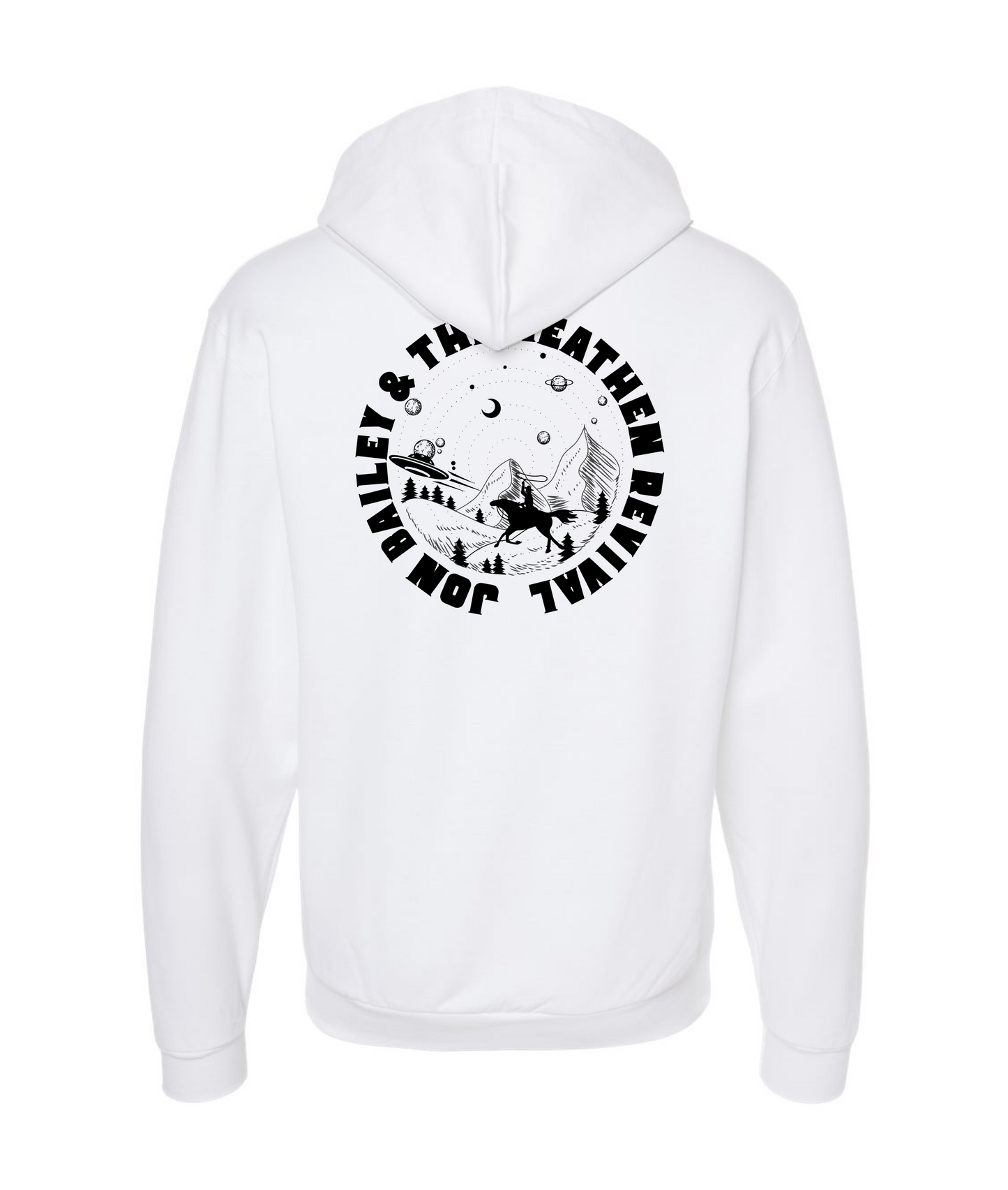 Jon Bailey & The Heathen Revival - Cowboys & UFOs - White Zip Hoodie