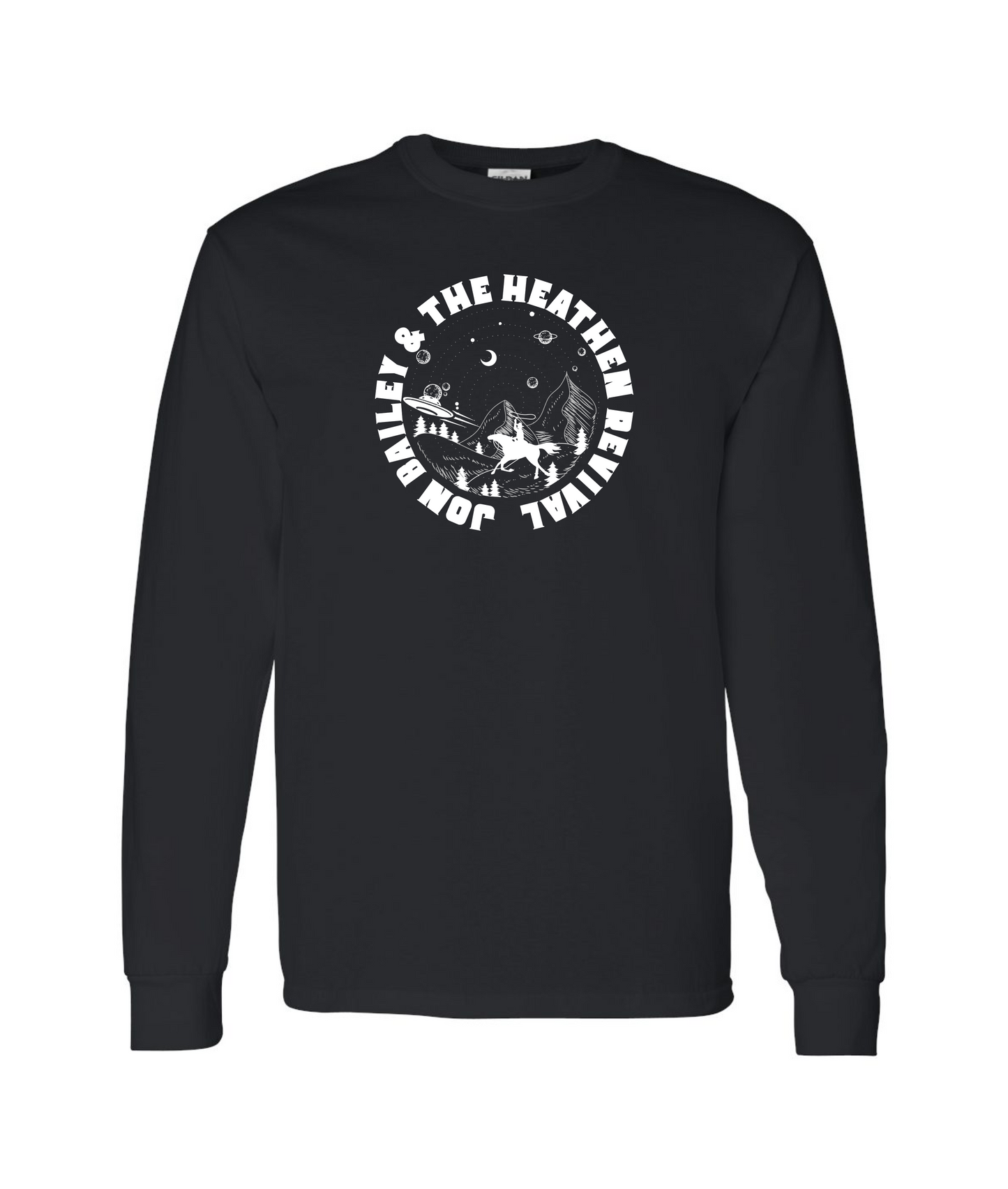 Jon Bailey & The Heathen Revival - Cowboys & UFOs - Black Long Sleeve T