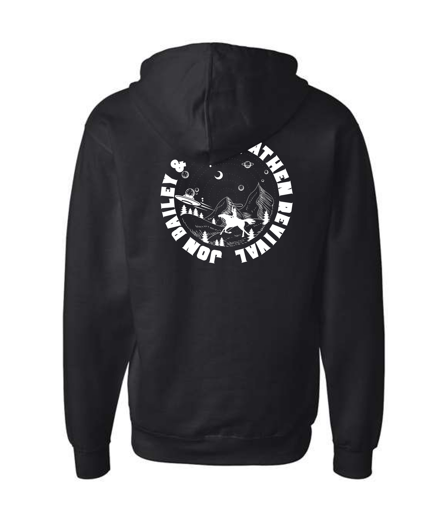 Jon Bailey & The Heathen Revival - Cowboys & UFOs - Black Zip Hoodie