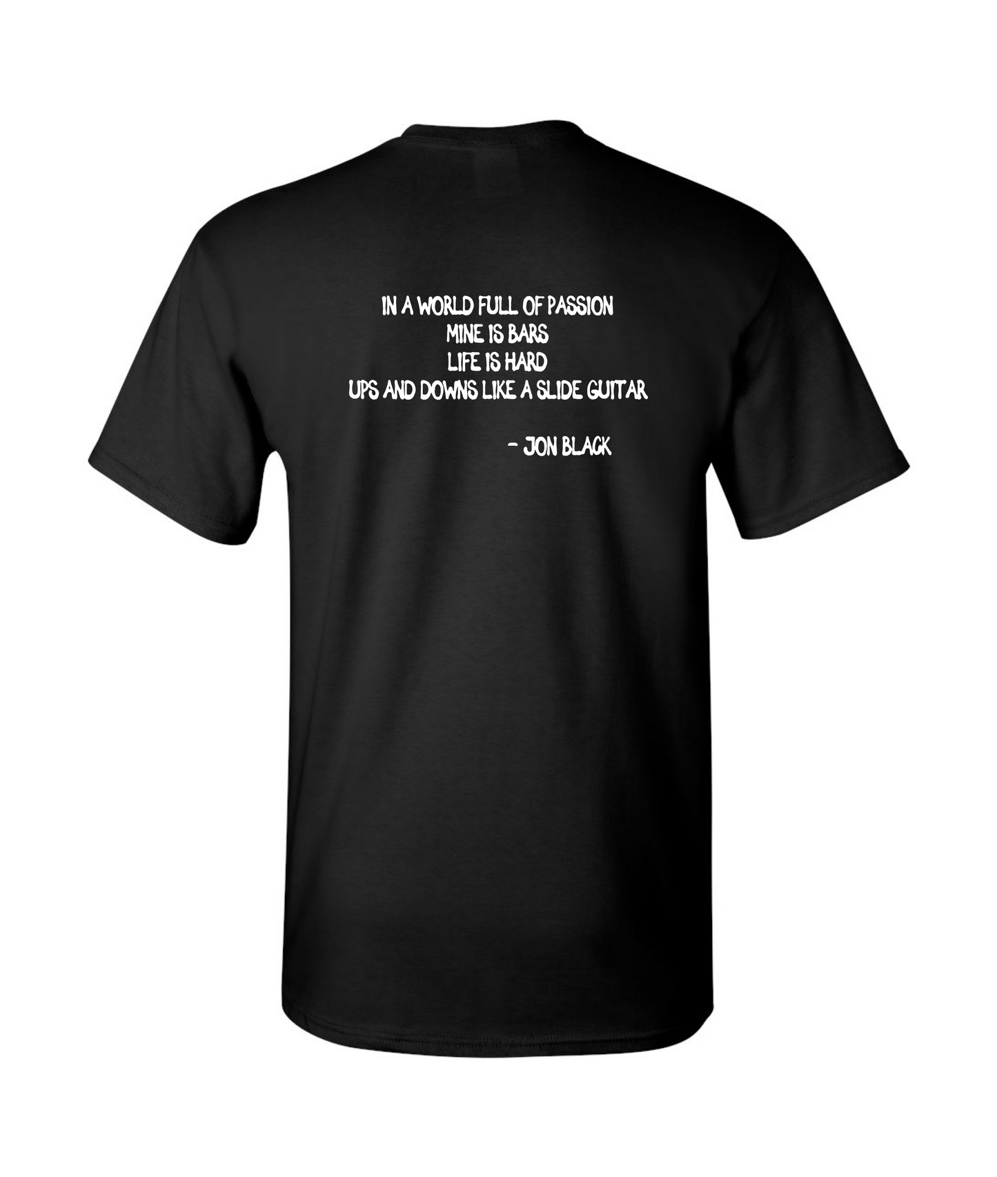 Jon Black - Teal Logo - Black T Shirt