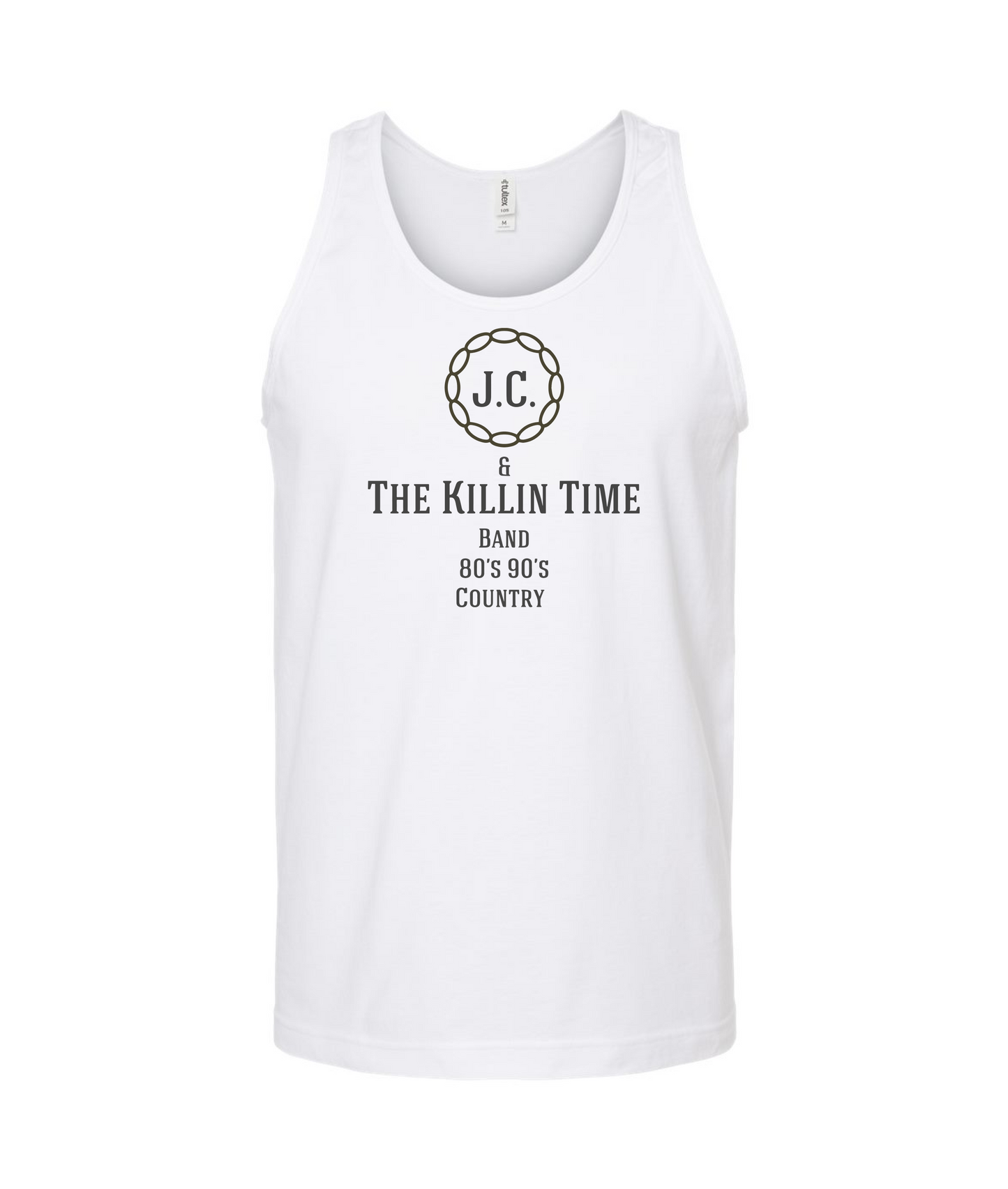 JC & The Killin Time Band - Round Logo - White Tank Top