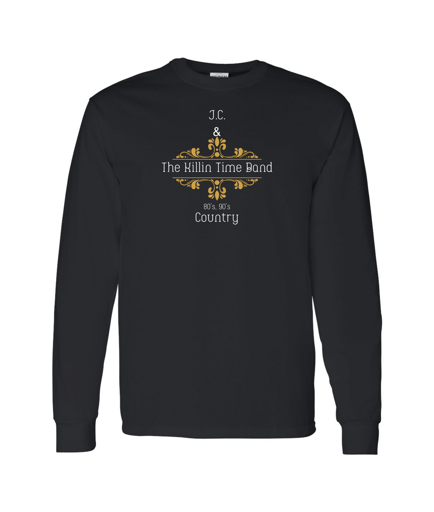 JC & The Killin Time Band - Gold Logo - Black Long Sleeve T