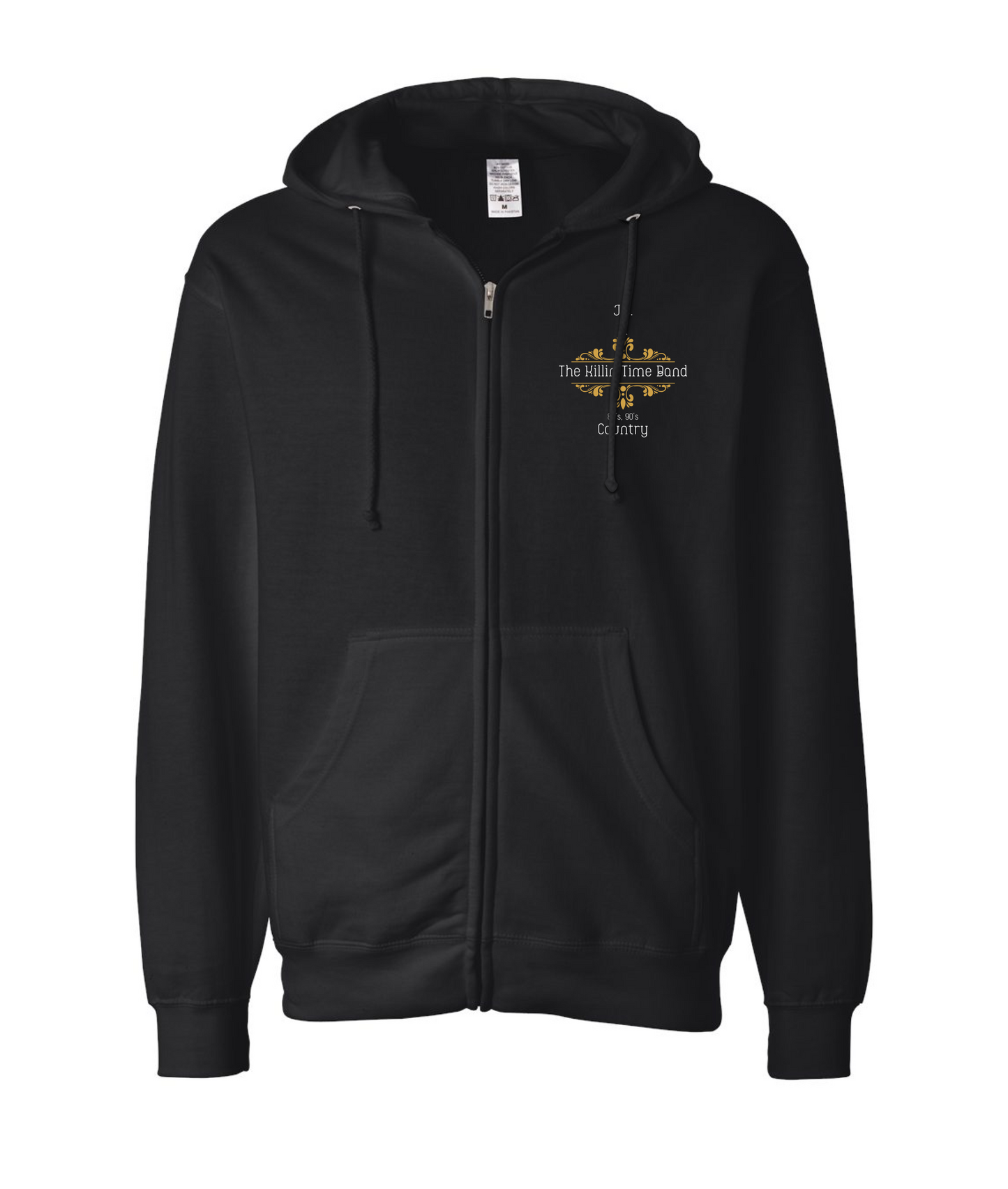 JC & The Killin Time Band - Gold Logo - Black Zip Hoodie