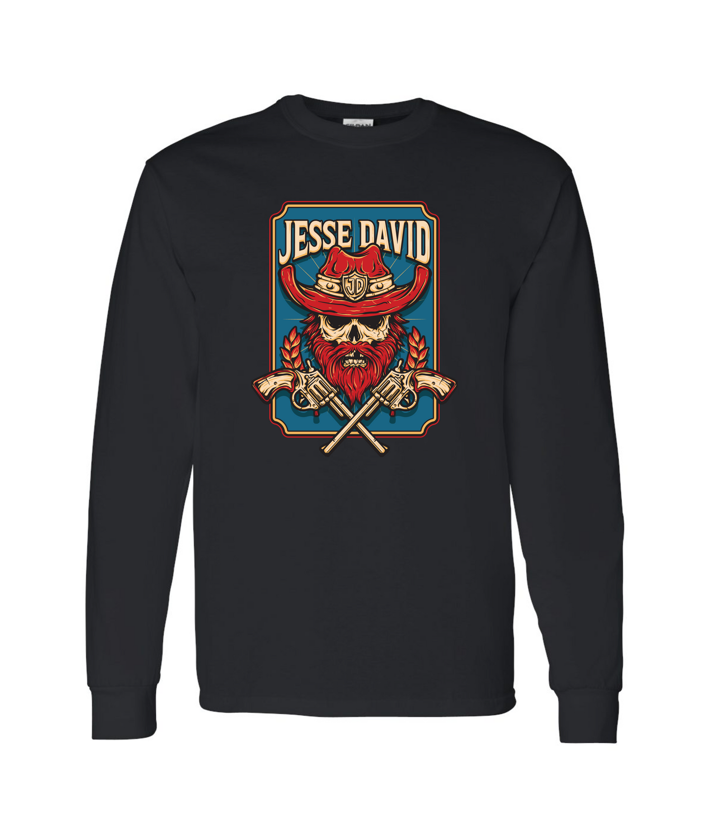 Jesse David - Skull - Black Long Sleeve T