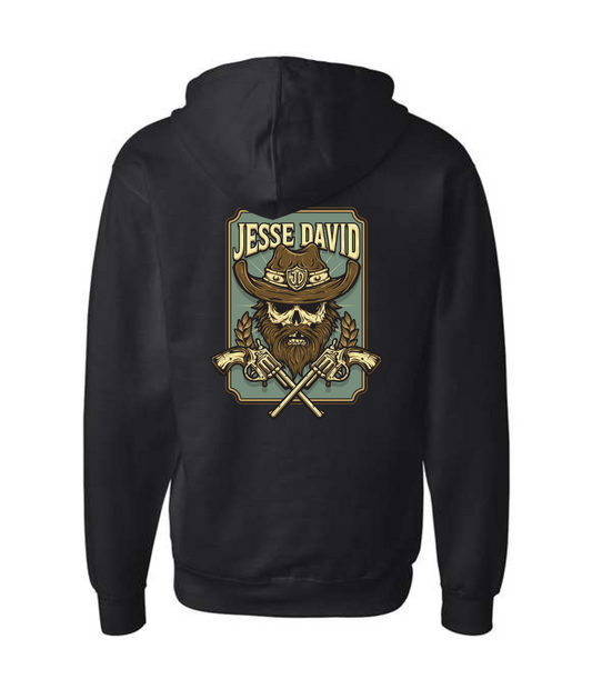 Jesse David - Skull II - Black Zip Hoodie