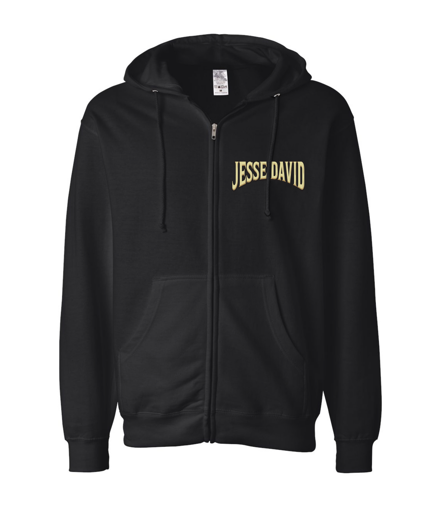 Jesse David - Skull II - Black Zip Hoodie