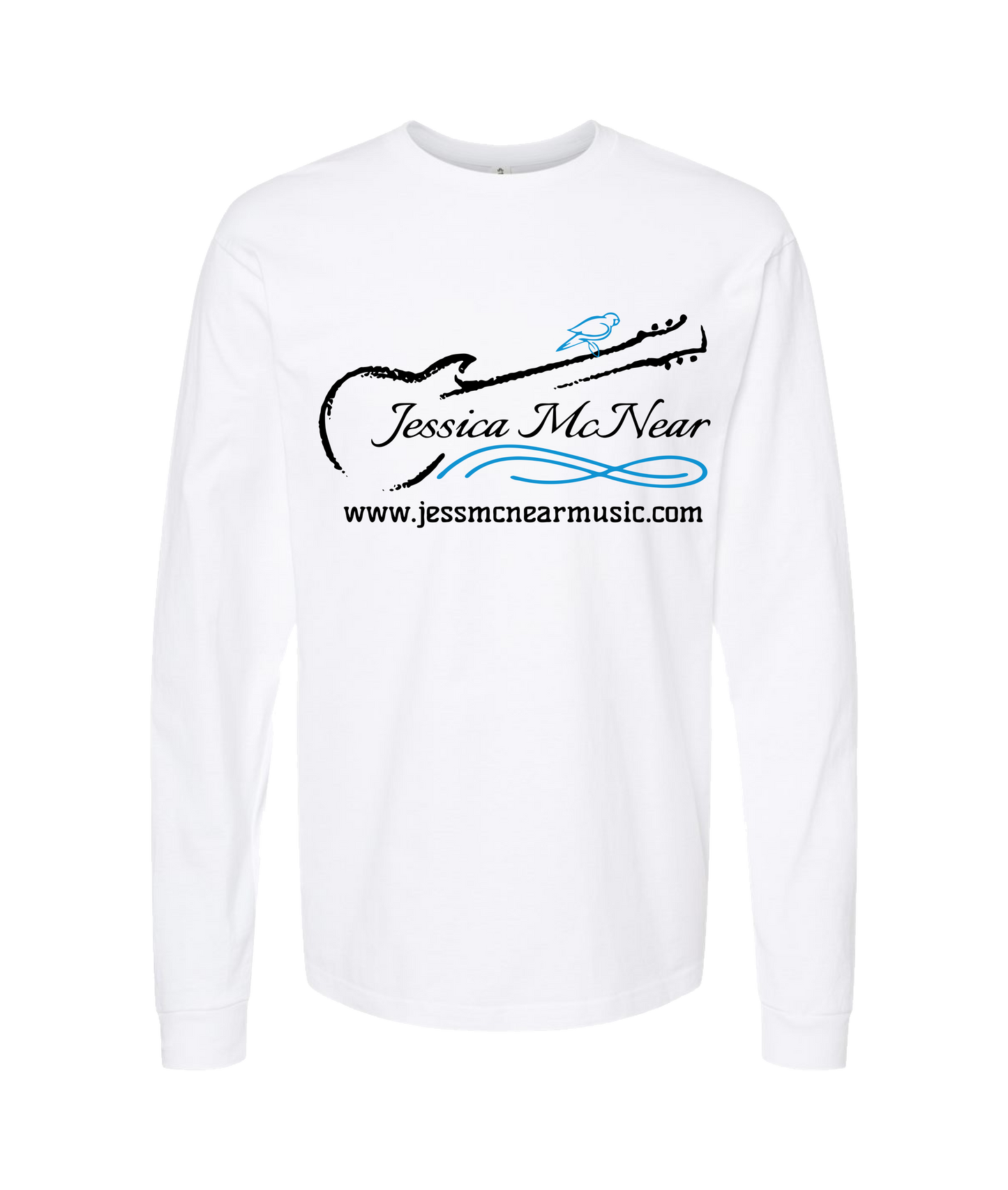 Jessica McNear - GUITAR BIRD - White Long Sleeve T
