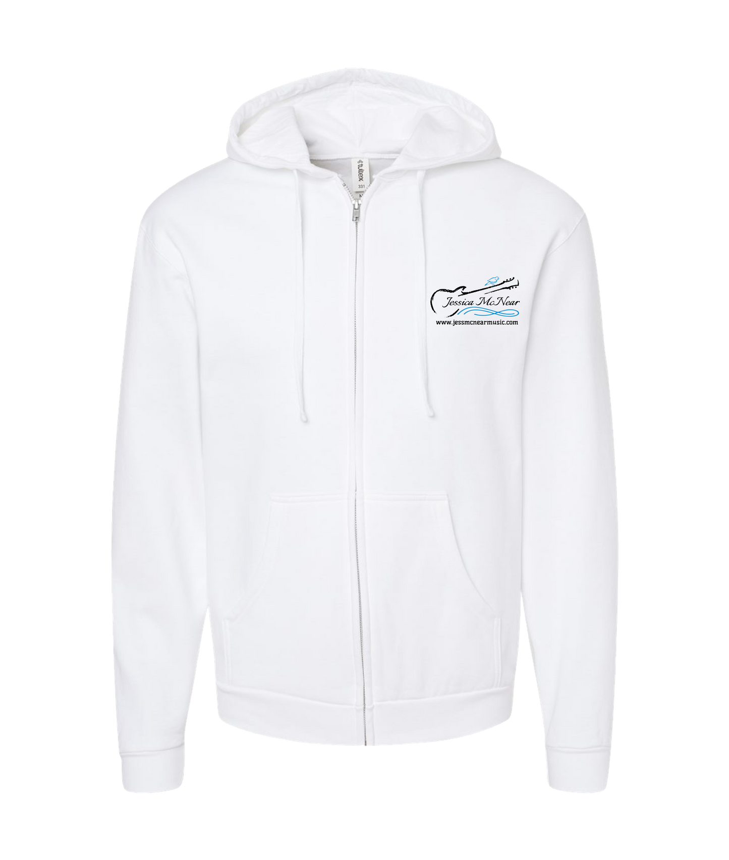 Jessica McNear - GUITAR BIRD - White Zip Up Hoodie