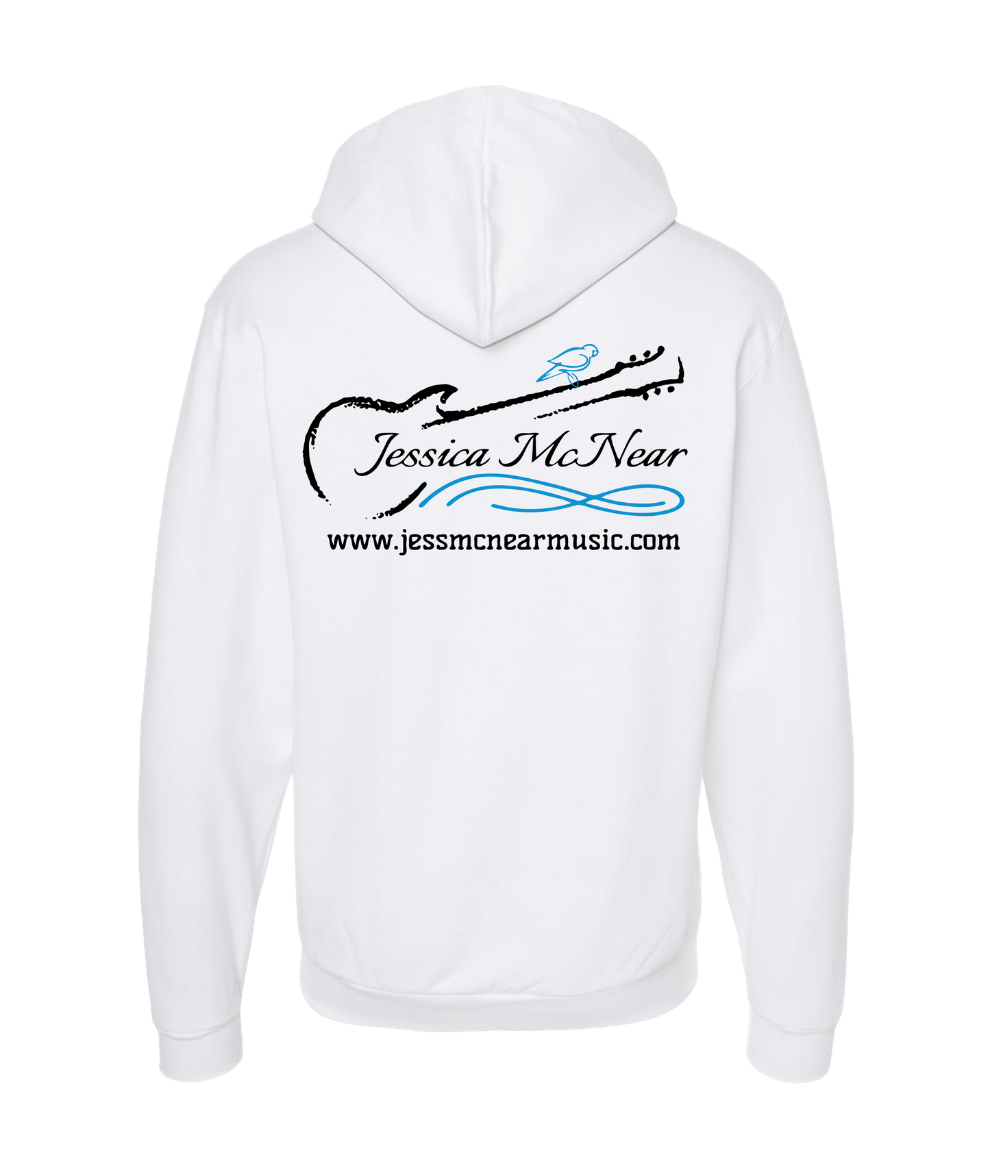 Jessica McNear - GUITAR BIRD - White Zip Up Hoodie