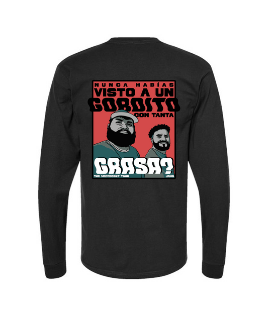 JOVA MUSIC MERCH - GRASA? - Black Long Sleeve T