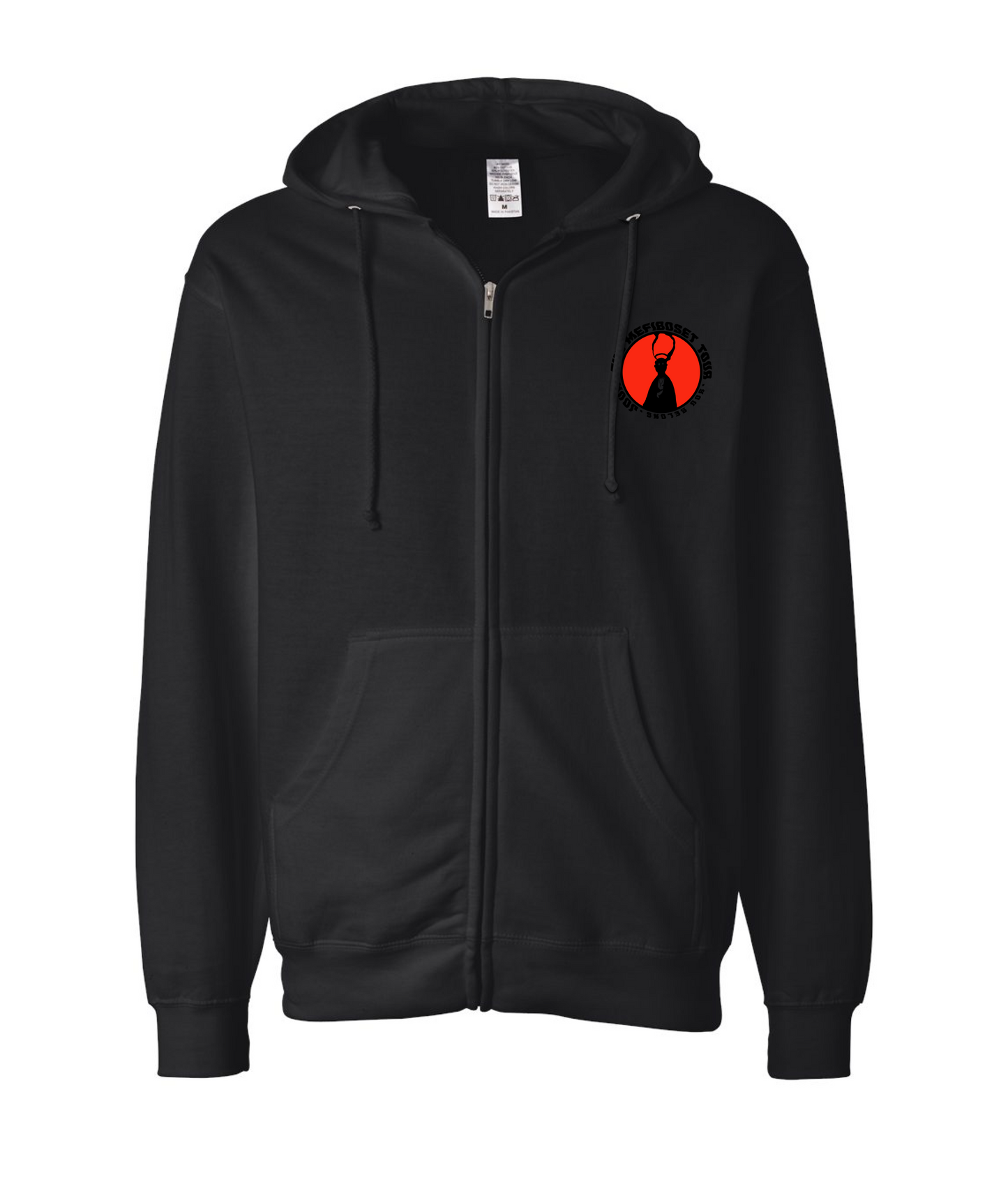 JOVA MUSIC MERCH - THE MEFIBOSET TOUR - Black Zip Up Hoodie
