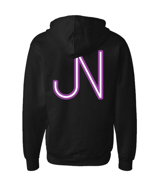 James Neary Music - JN (purple) - Black Zip Up Hoodie