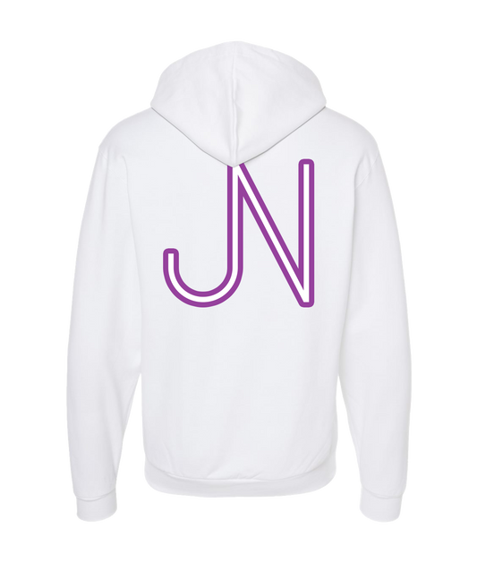 James Neary Music - JN (purple) - White Zip Up Hoodie